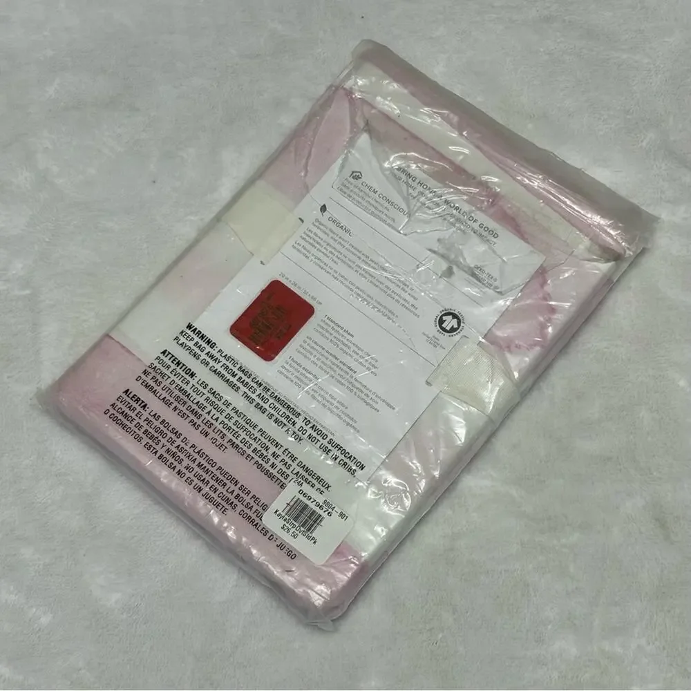 Pottery Barn Kids Organic Sham Standard Pink Whit Kayla Rainbow Pink Stripe NEW